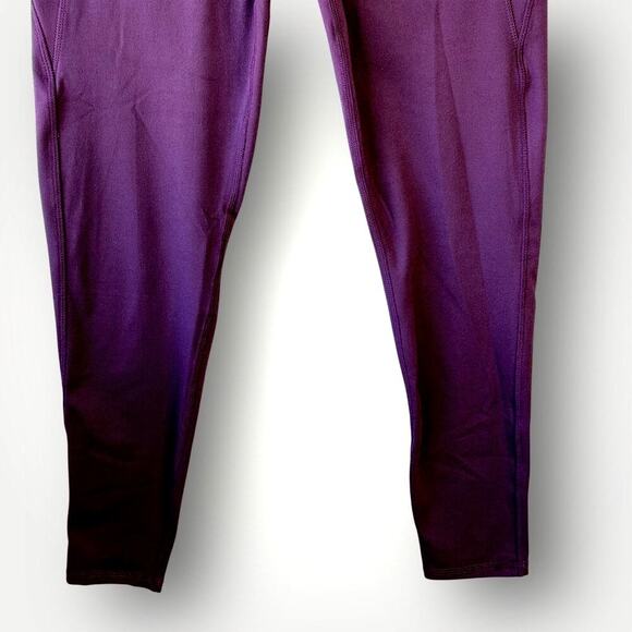 Danskin Activewear Yoga Gym Workout Tight Leggings Pocket High Rise Size L Plum - Picture 6 of 16